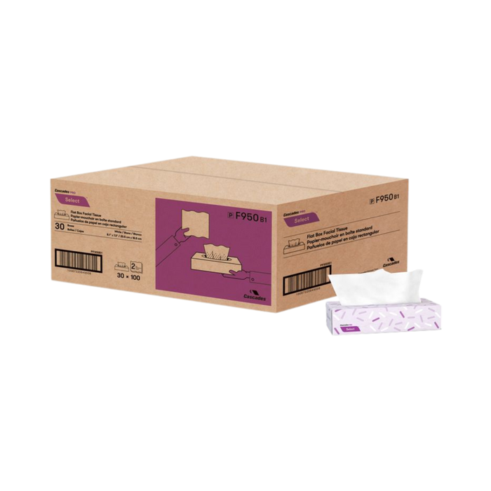 100 sheets, 2 ply Facial Tissue - 30 Boxes
