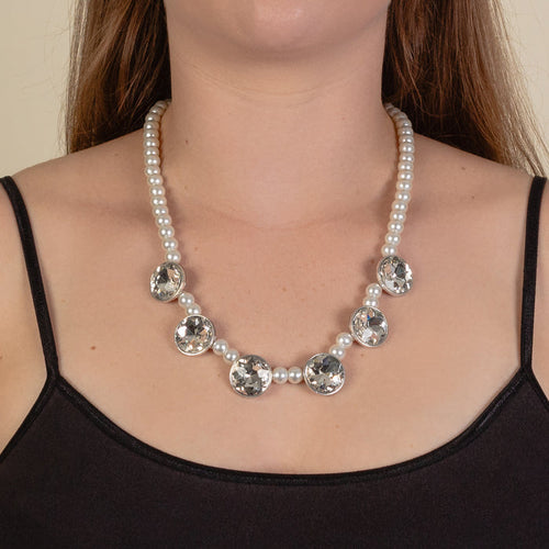 1240 - Crystal Necklace - White