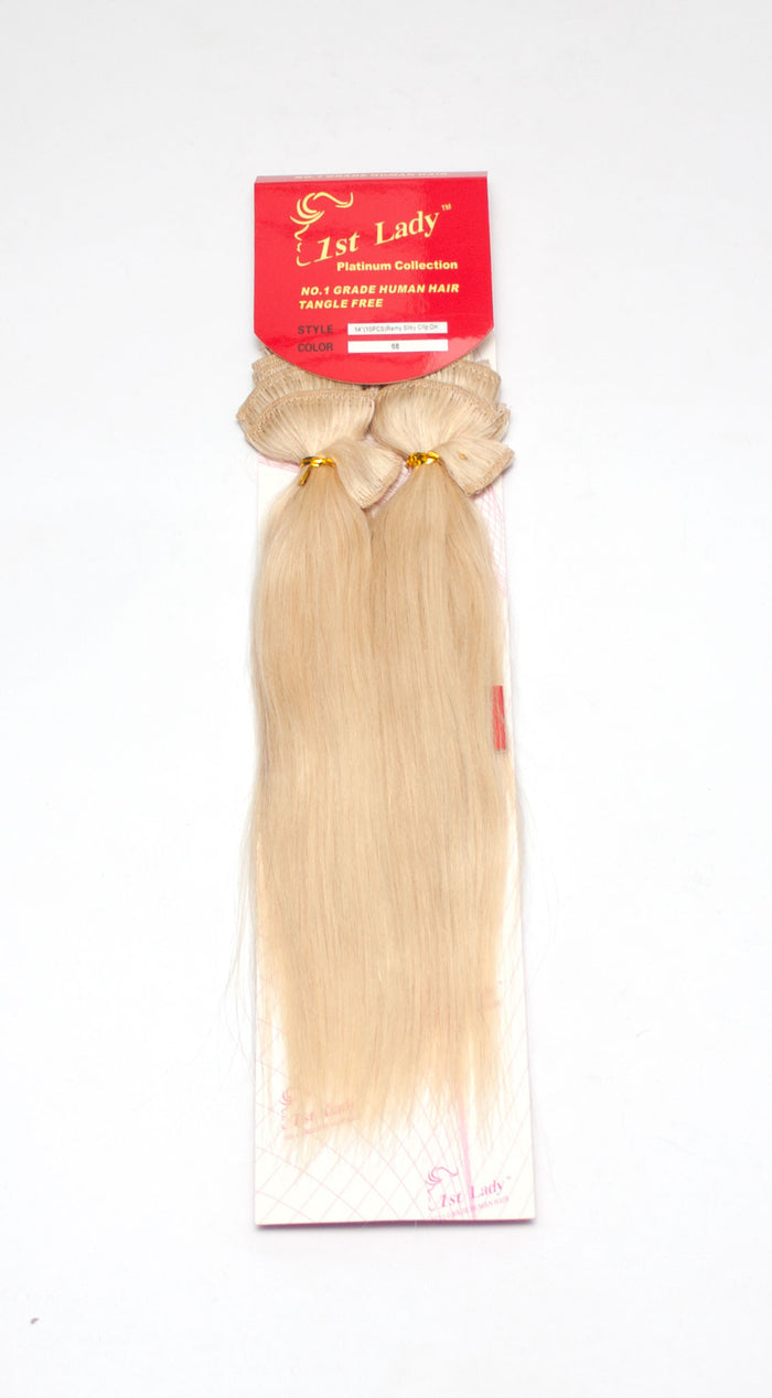 1st Lady Human Hair Remy Clip-On Silky Straight Hair Extensions 14"  (10Pcs) - Elysee Star