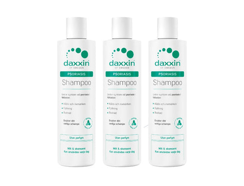 3 × Daxxin of Sweden Psoriasis Shampoo 300ml (10.14 fl oz) – Scalp Care Shampoo for Dry & Sensitive Scalp