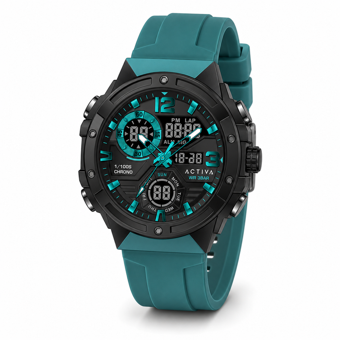 Activa X Invicta Digital Men's Watch - 51mm. Teal. Blue (ACW8118-004)