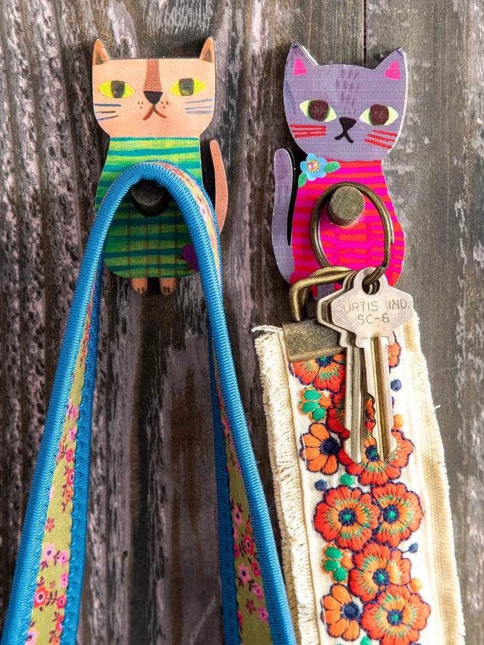 Wooden Wall Hooks, Set of 2 - Cat-view 2