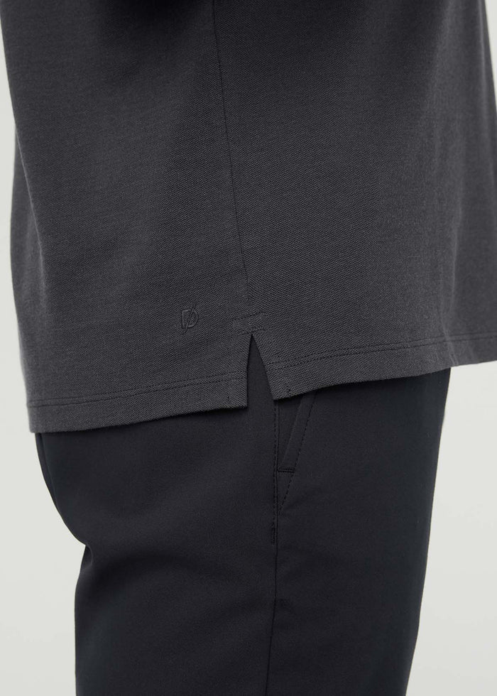 Men's Breathable Charcoal Polo side