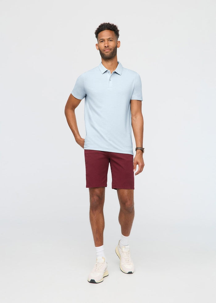 men's breathable light blue polo full body