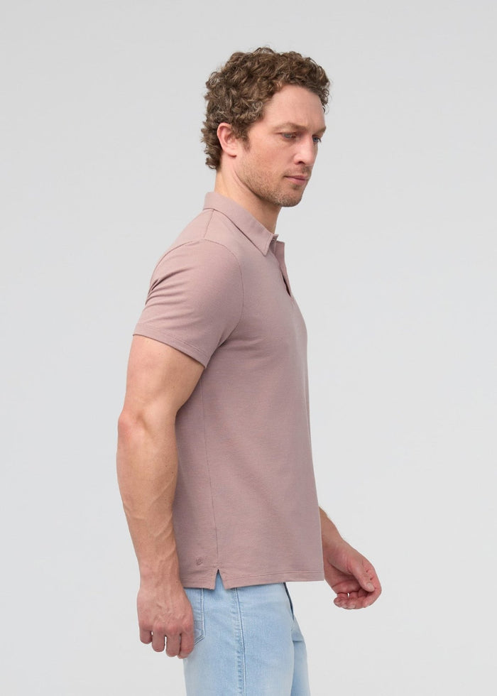 mens breathable hazy mauve polo side