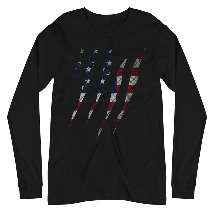 American Flag Rip Through Long Sleeve