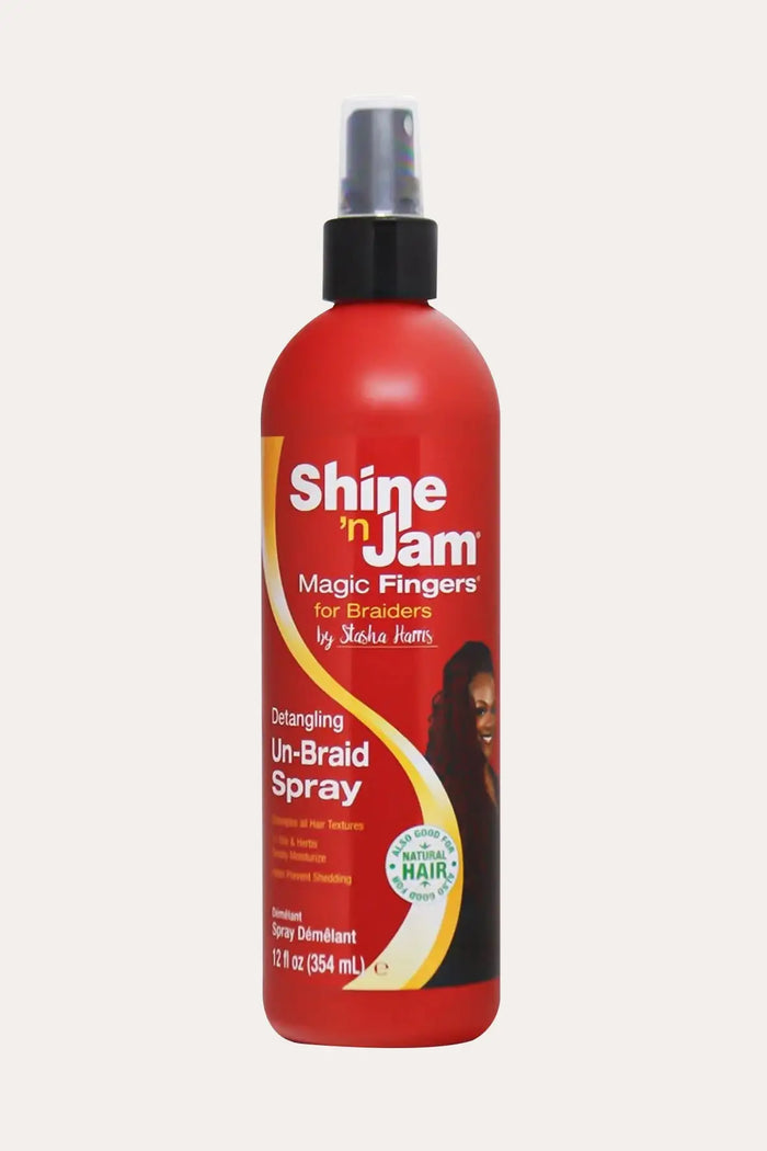 AMPRO SHINE-N-JAM MAGIC FINGERS DET UN-BRAID SPRAY 12oz - BSW BEAUTY CANADA