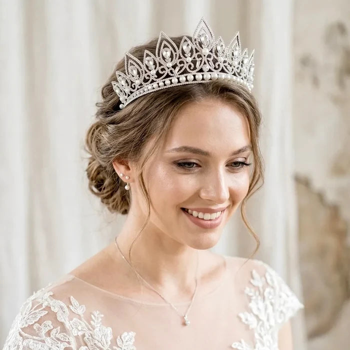 Wedding Hair Accessories - Pearl Bridal Tiara - Available in Silver and Gold