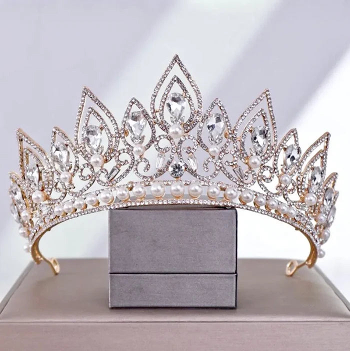 Wedding Hair Accessories - Pearl Bridal Tiara - Available in Silver and Gold