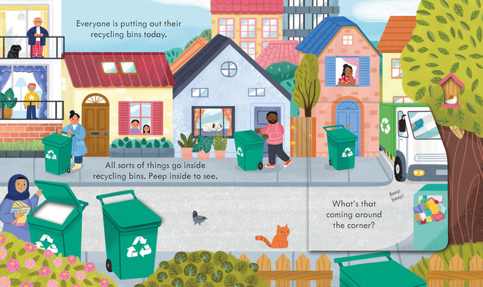 Book - Peep Inside How A Recycling Truck Works - Spread 1