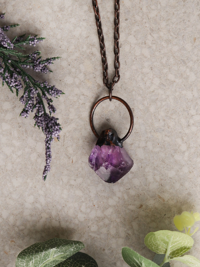 Bronze Ring Pendant | Amethyst-Image 1
