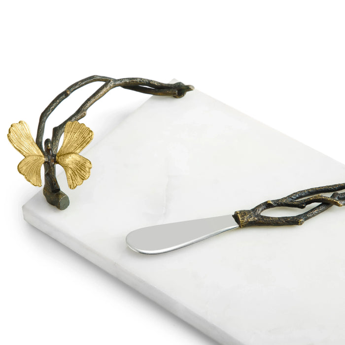 Michael Aram Butterfly Ginkgo Small Cheese Board w/ Knife
