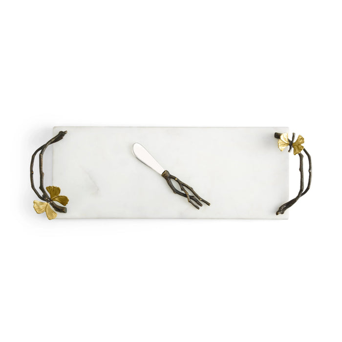 Michael Aram Butterfly Ginkgo Small Cheese Board w/ Knife