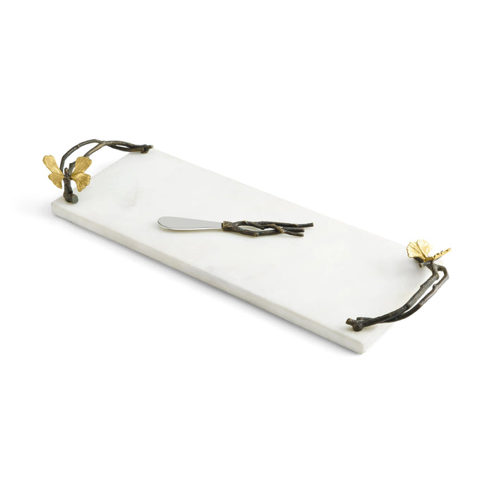 Michael Aram Butterfly Ginkgo Small Cheese Board w/ Knife