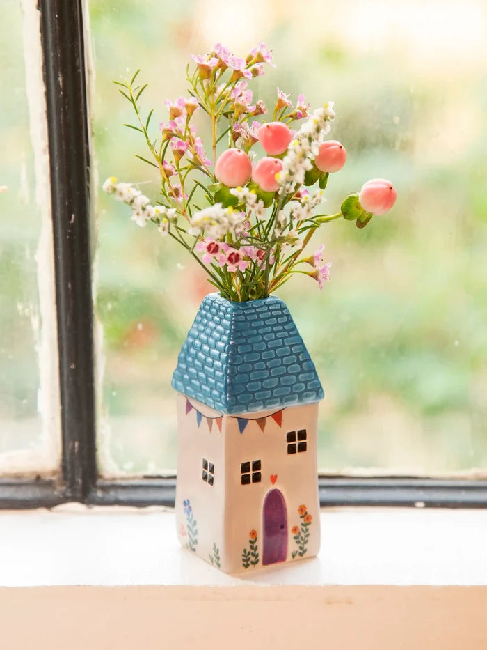 Cottage Bud Vase - Teal-view 1