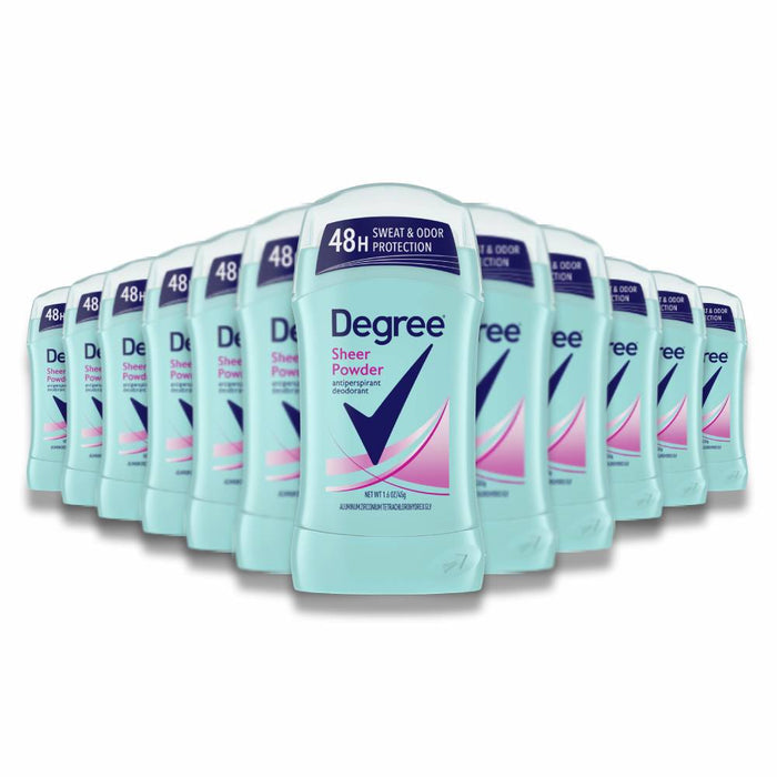 Degree Women Sheer Powder Deodorant Invisible Solid 1.6 Oz - 12 Pack