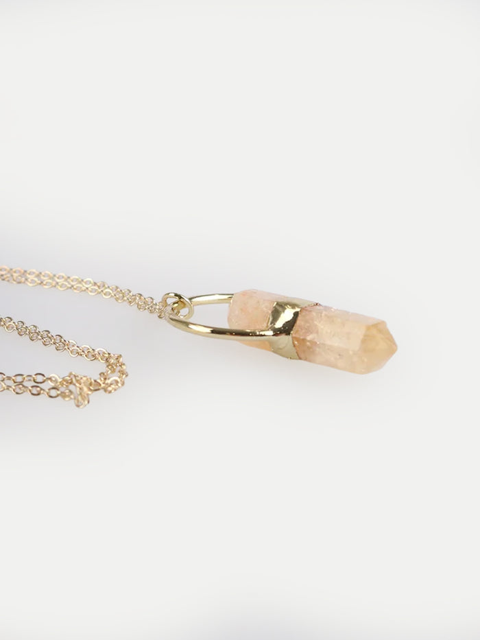 Double Point Amethyst Pendant | Gold-Image 3