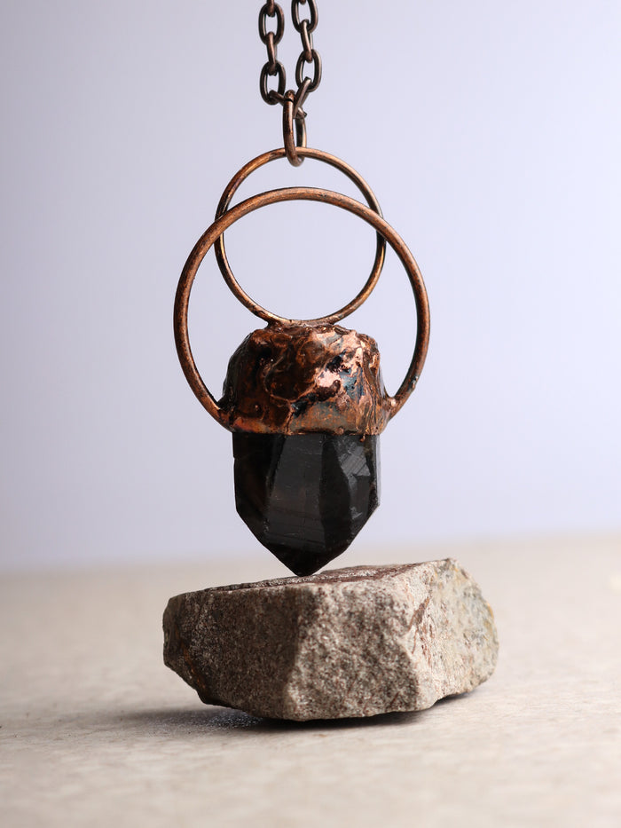 Double Ring Pendant | Smokey Quartz-Image 1