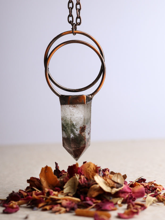 Double Ring Pendant | Garden Quartz-Image 1