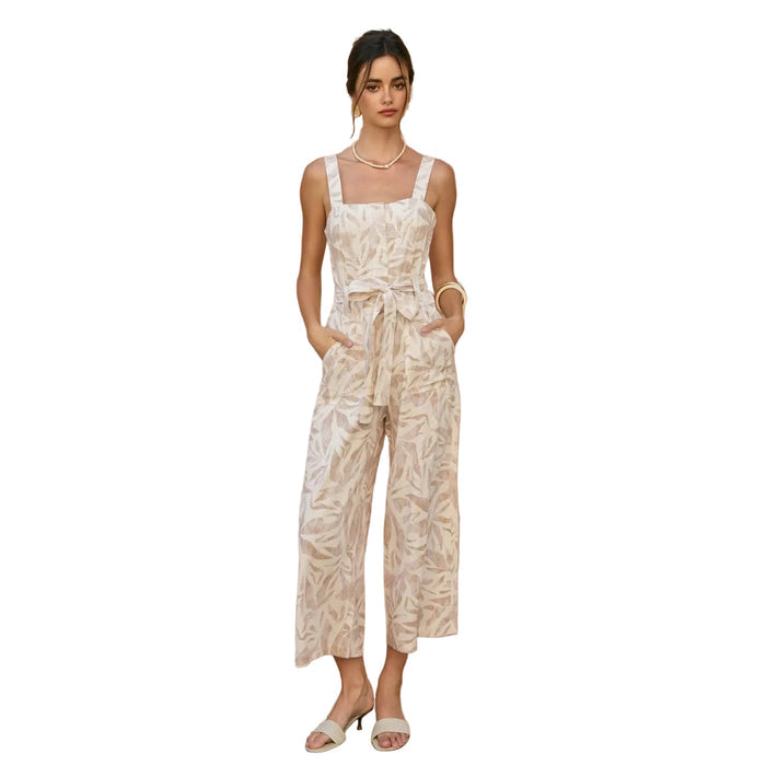 Driftwood Dreams Straight Neck Cropped Jumpsuit