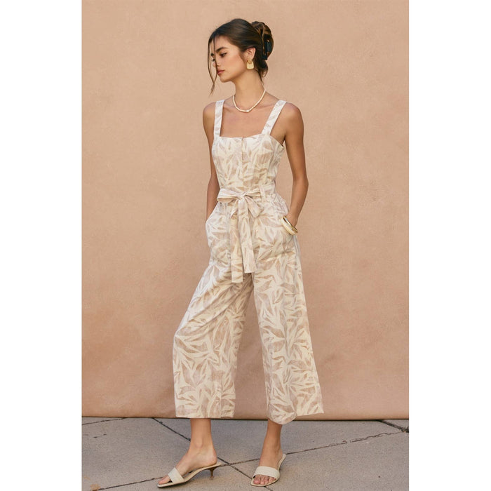 Driftwood Dreams Straight Neck Cropped Jumpsuit