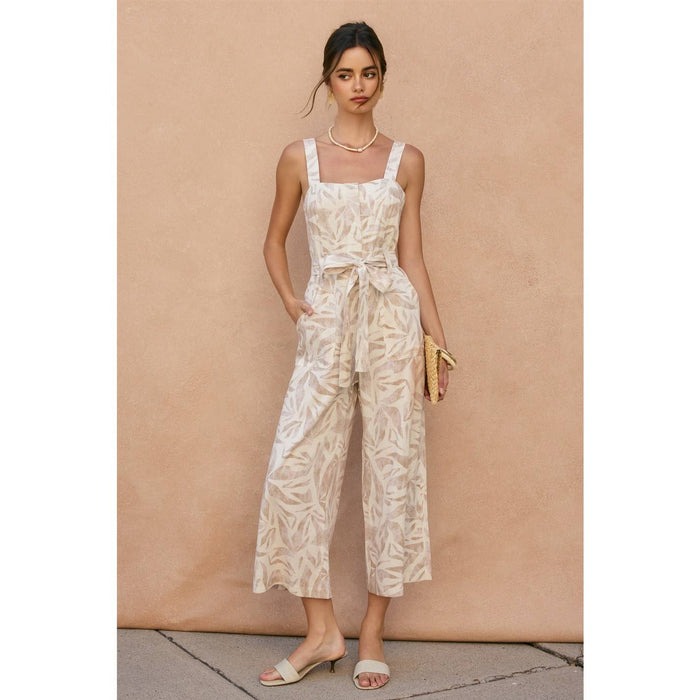 Driftwood Dreams Straight Neck Cropped Jumpsuit