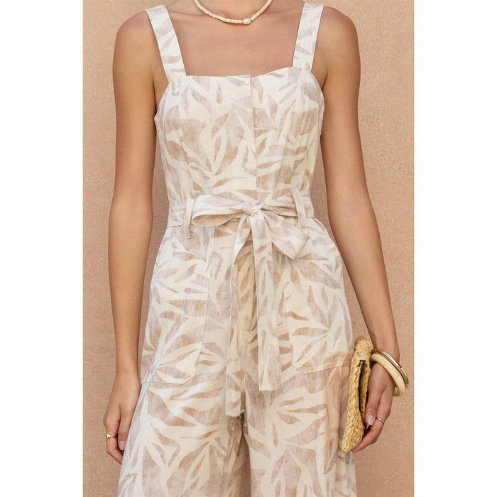 Driftwood Dreams Straight Neck Cropped Jumpsuit