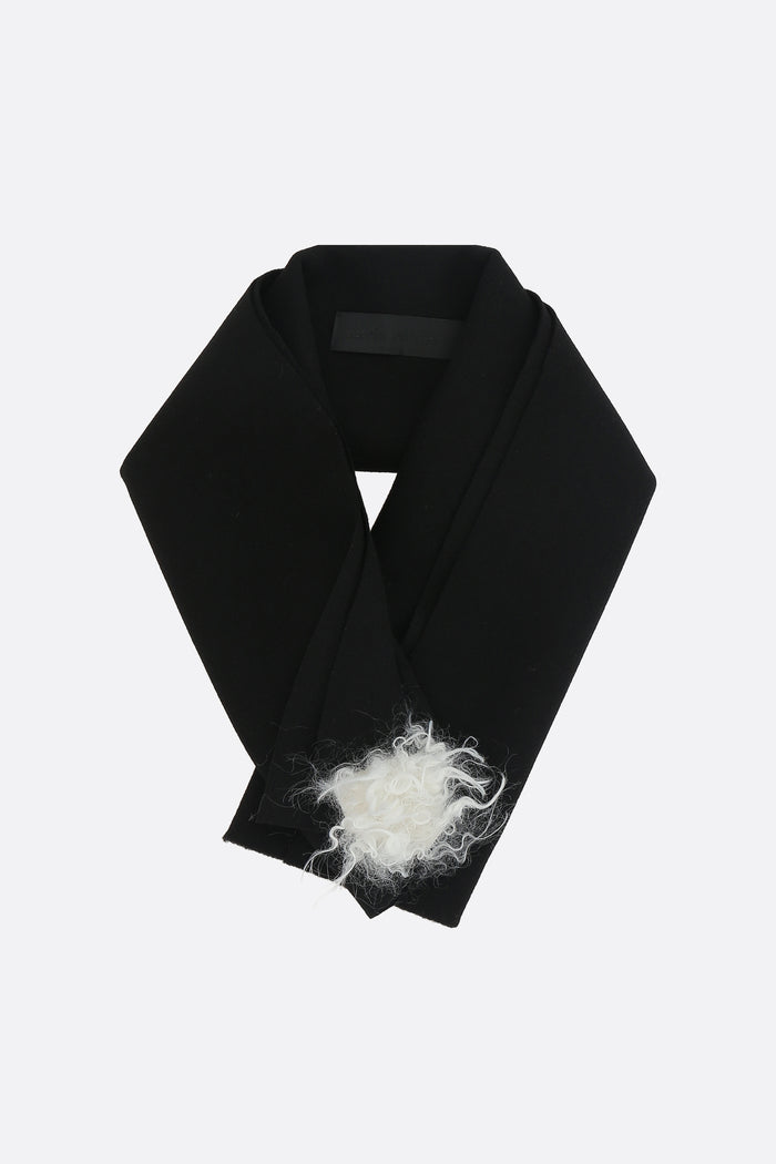 felt collar with eco-shearling patch