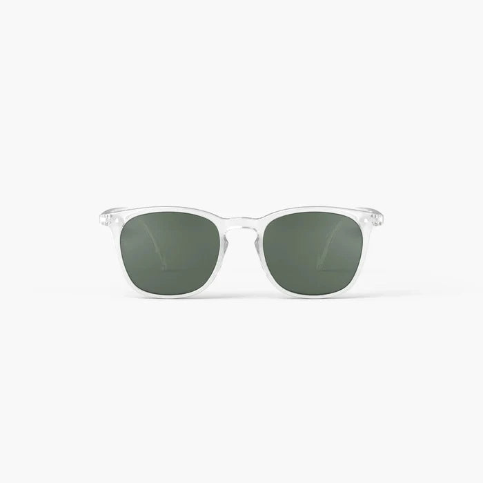 Clear frame sunglasses on a white background