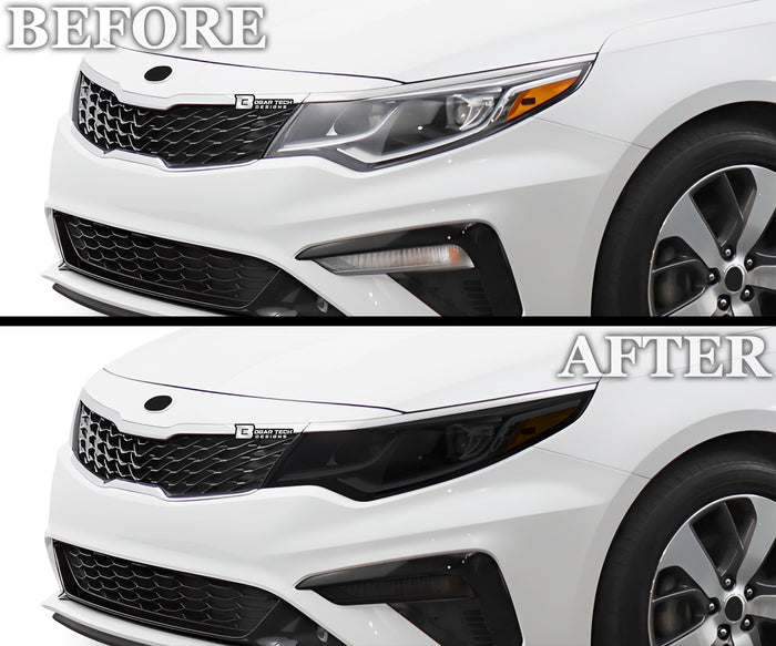 Full Headlight Taillight Precut Smoked PPF Tint Kit Film Overlay Fits Kia Optima 2016 - 2020 - Bogar Tech Designs