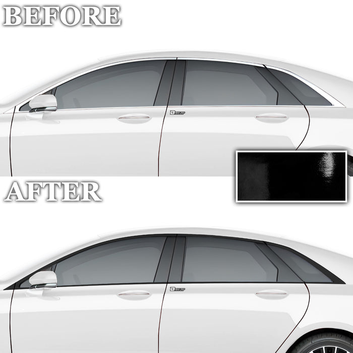 Vinyl Chrome Delete Grille Side Window Rear Blackout Decal Stickers Overlay Film Fits Lincoln MKZ 2013 - 2020 - Bogar Tech Designs