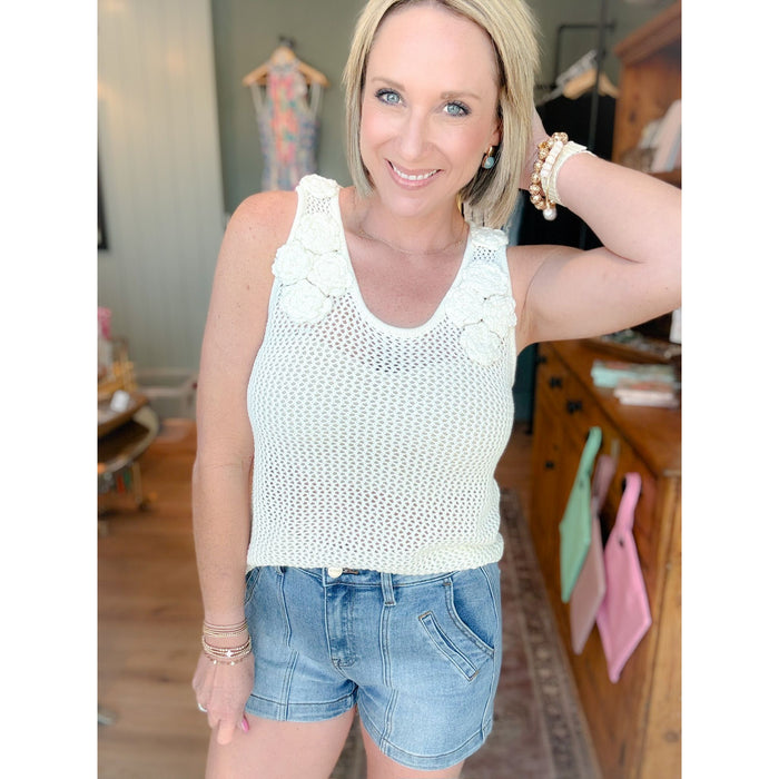 Lucy Crochet Knit Tank Top