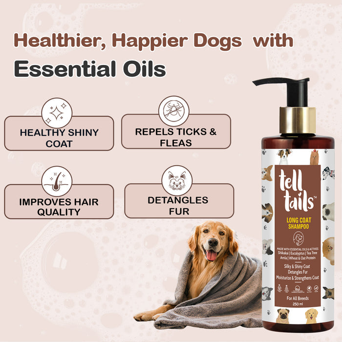 Natural Long Coat Dog Shampoo (Golden Retriever, Shih Tzu, Poodle)Tell Tails
