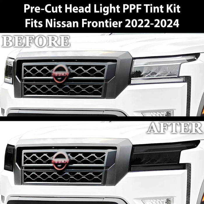 Full Headlight Taillight Precut Smoked PPF Tint Kit Film Overlay Fits Nissan Frontier 2022 - 2025 - Bogar Tech Designs