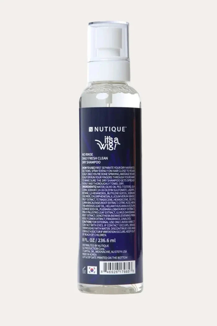 NUTIQUE NO RINSE DAILY FRESH CLEAN DRY SHAMPOO 8oz | Wig & Braid Refresher NUTIQUE
