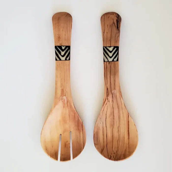 Olive Wood Salad/Serving Set