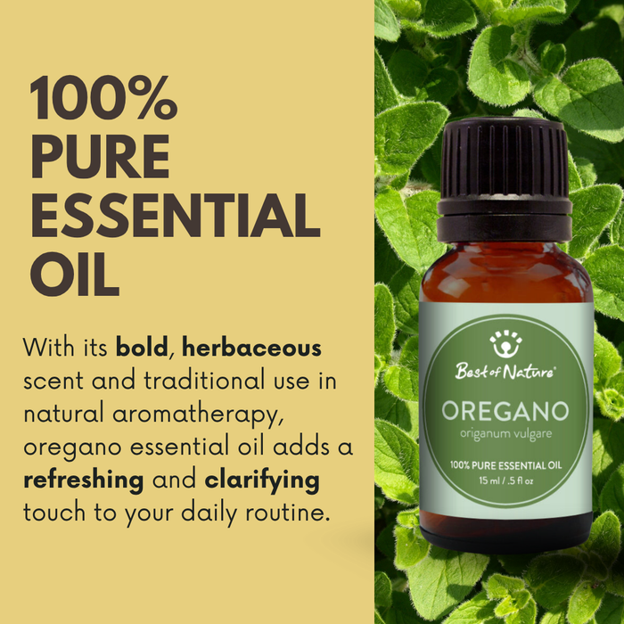 Oregano Oil by Best of Nature offers a bold, herbaceous scent and traditional use in natural aromatherapy