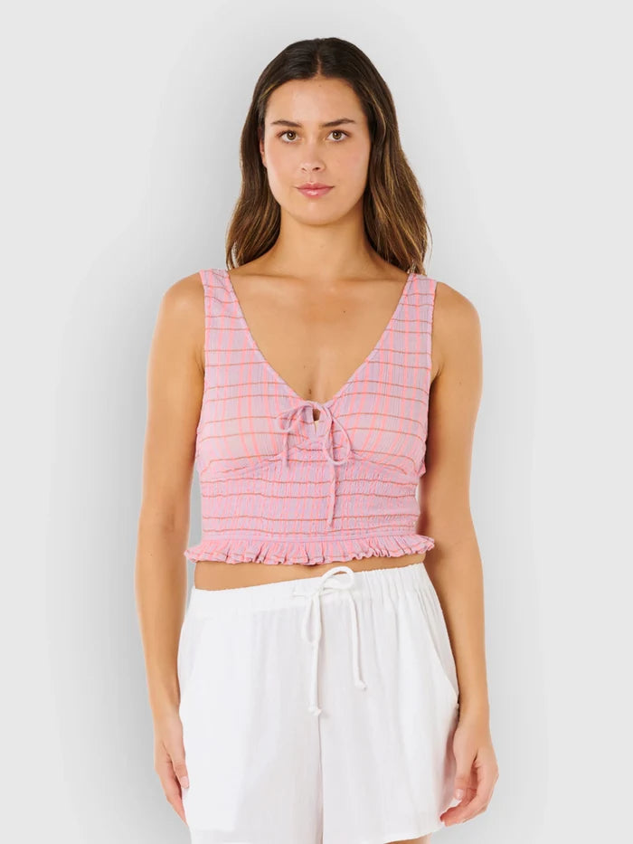 Rip Curl Paradise Check Top - Pink