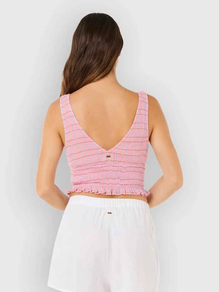 Rip Curl Paradise Check Top - Pink