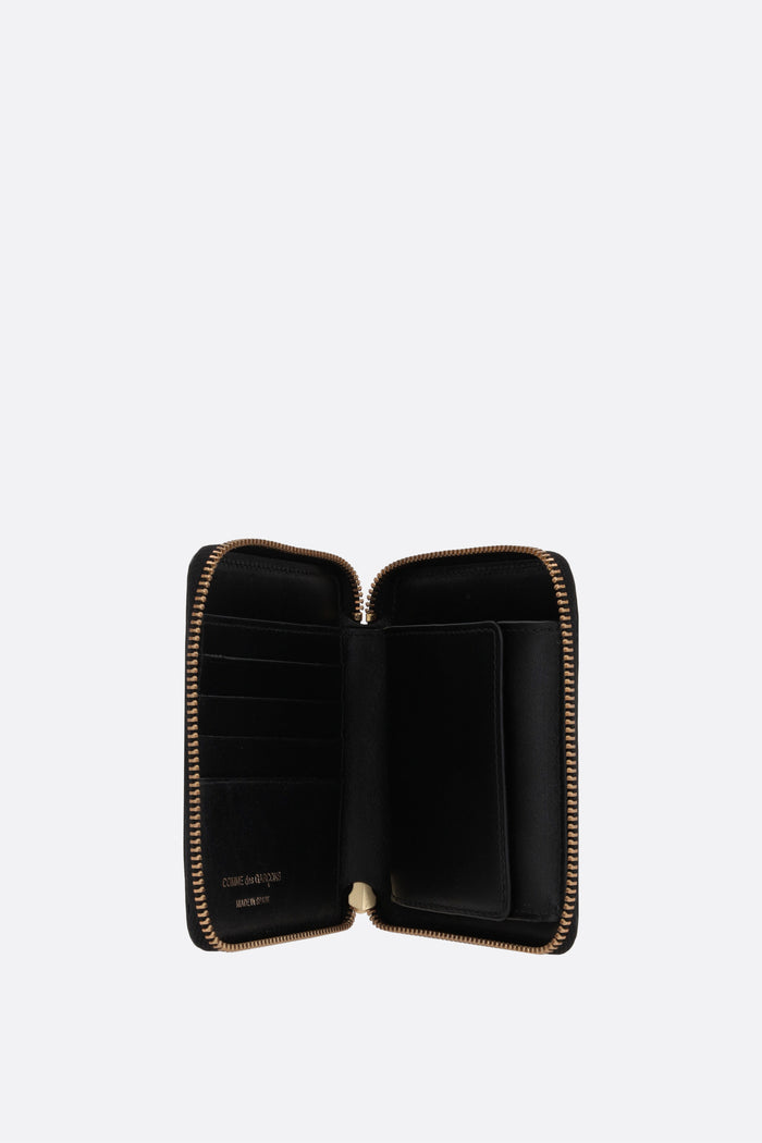 small zip-around wallet in smooth leather