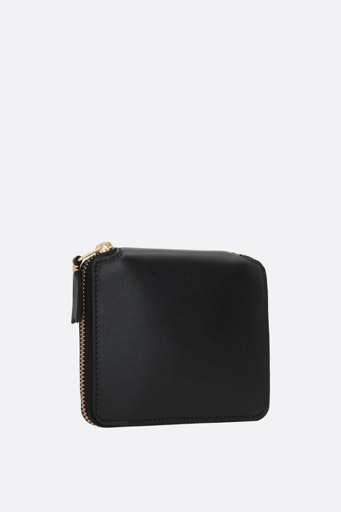 small zip-around wallet in smooth leather