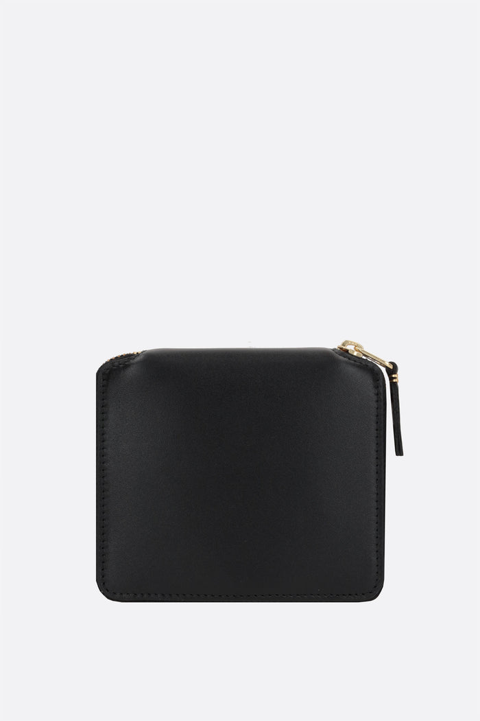small zip-around wallet in smooth leather