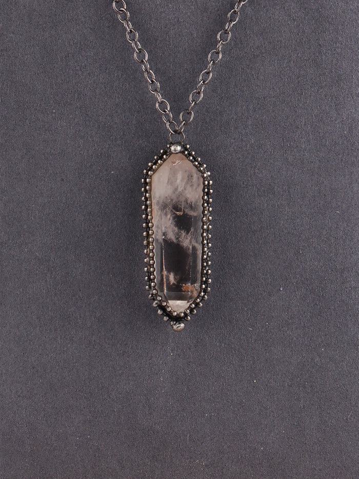 Solder Double Point Pendant | Clear Quartz-Image 2