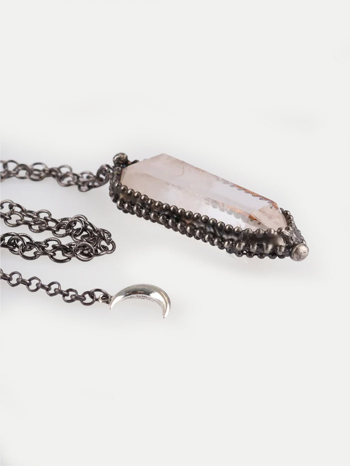 Solder Double Point Pendant | Clear Quartz-Image 3