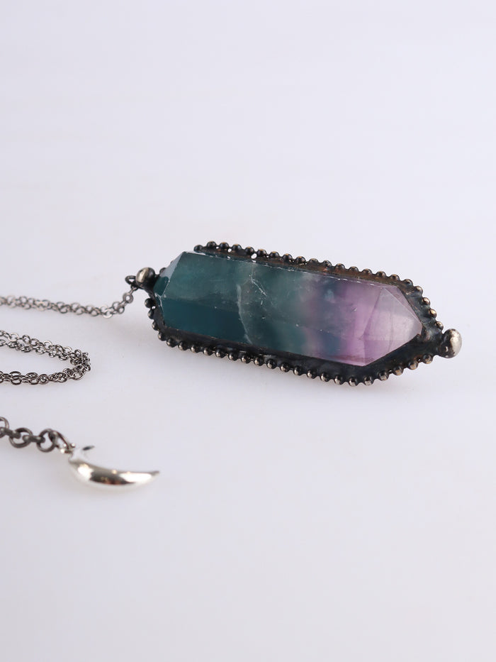 Solder Double Point Pendant | Fluorite-Image 3