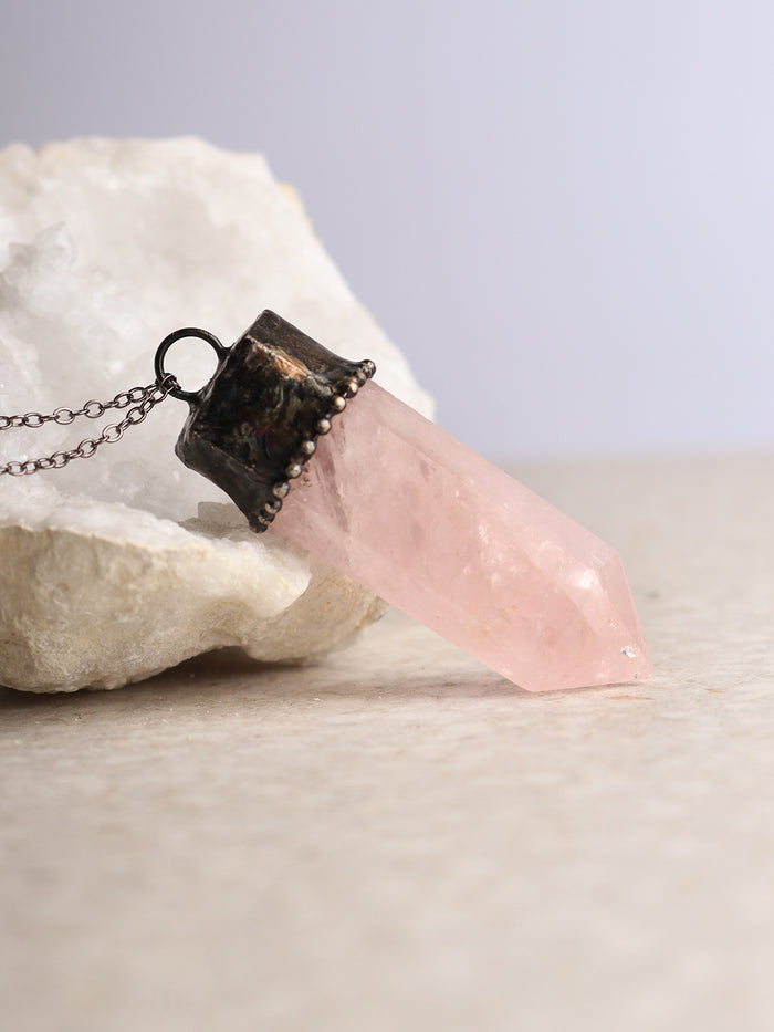 Solder Point Pendant | Rose Quartz-Image 1