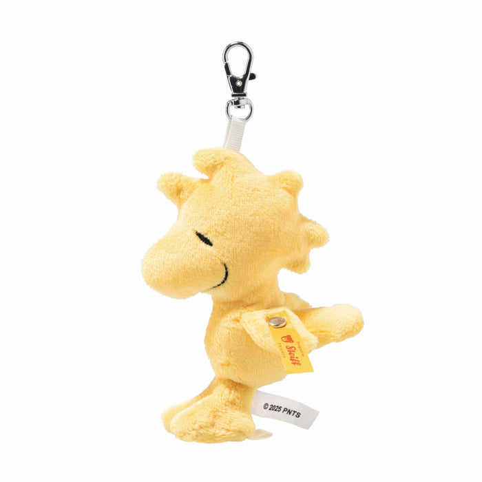 Plush woodstock keychain on a white background