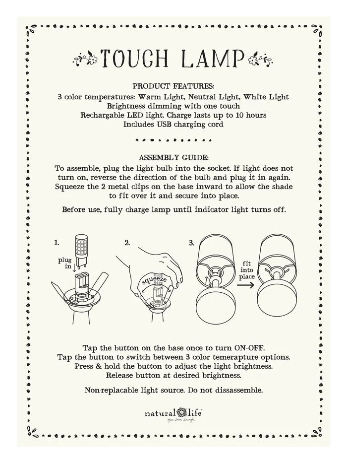 Touch Lamp - Rainbow Cream Floral-view 5
